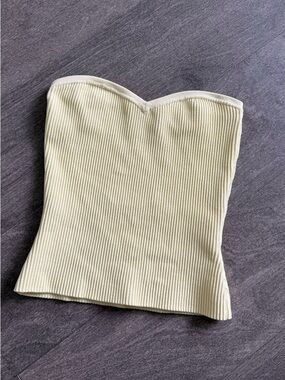 Aritzia Yellow Bustier Contour Knit Top